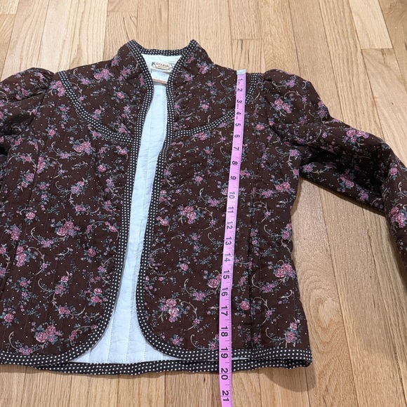 Vintage Jessica's Gunnies Brown Pink Floral Quilted Jacket Sz M - Picture 9 of 13